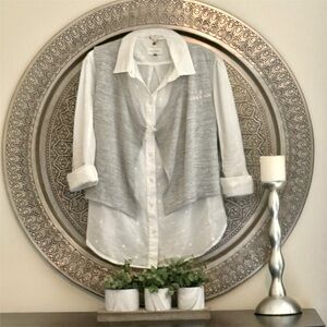 DKNY Gray Sleeveless Spring  Layering Top, NWT, Size M, 8-10